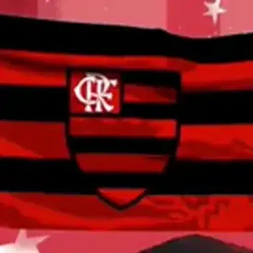 Figurinha: Bandeira do Flamengo ondulando