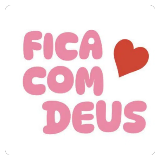 Figurinha: Fica Com Deus com Coração
