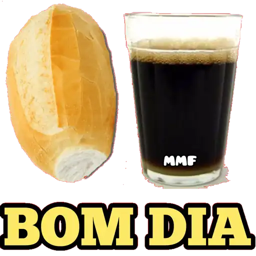 Figurinha: Pão com café e Bom Dia