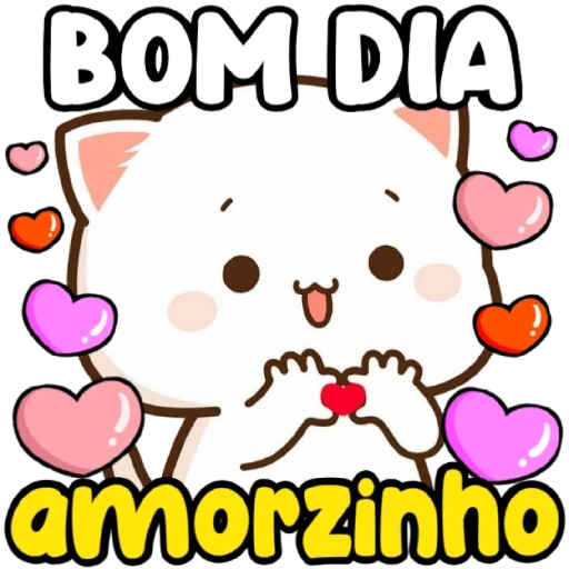 Figurinha: Gatinho com "bom dia amorzinho"
