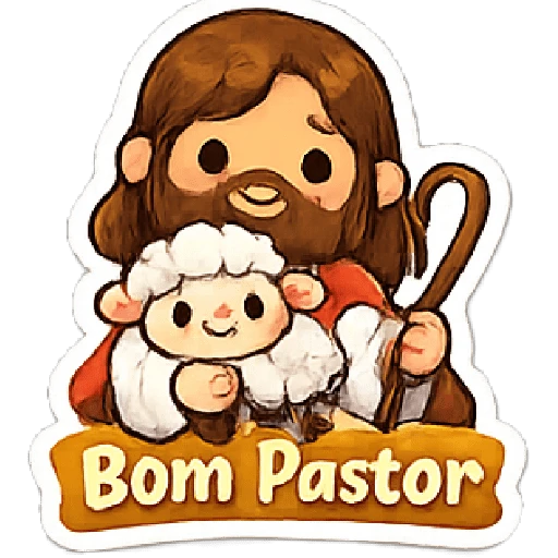 Figurinha: Jesus Bom Pastor com ovelha