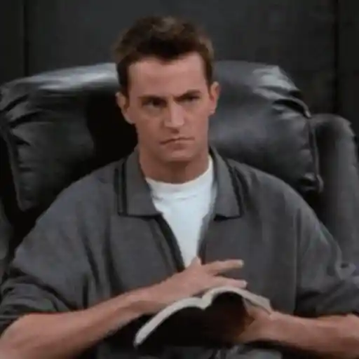 Sticker: Chandler Bing reading