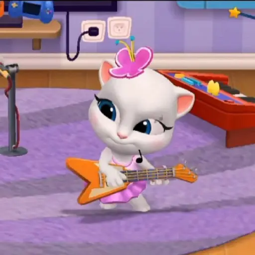 Figurinha: Angela tocando guitarra