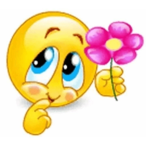 Figurinha: Emoji apaixonado com flor