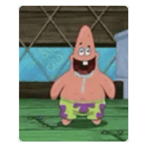 Figurinha: Patrick Estrela rindo