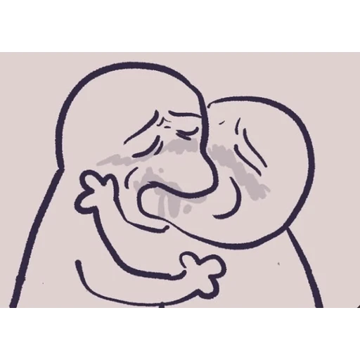 Sticker: Tearful hug