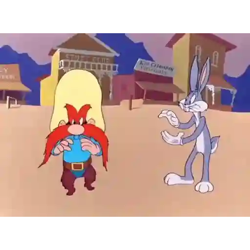 Sticker: Bugs Bunny y Elmer Gruñón