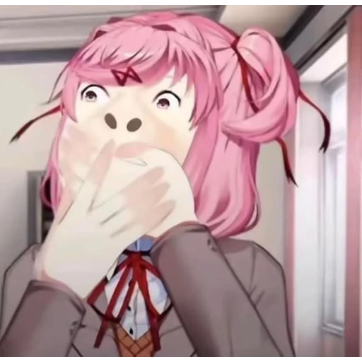 Figurinha: Natsuki chocada