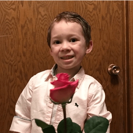 Sticker: Gavin Thomas with a rose