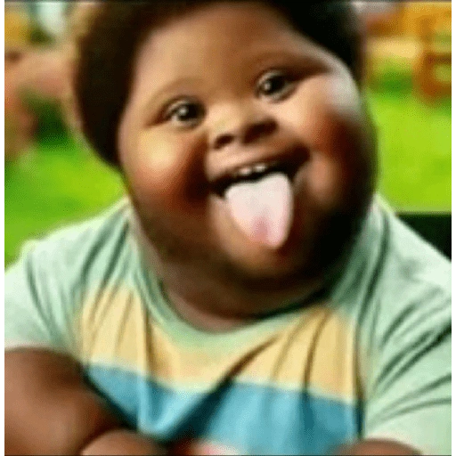 Sticker: Niño tierno sacando la lengua
