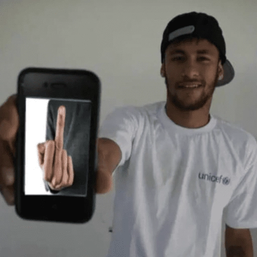 Sticker: Neymar showing phone