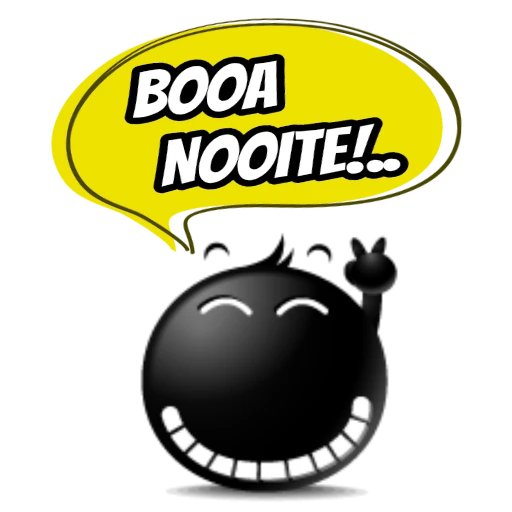 Figurinha: Boa Noite! Bola sorrindo