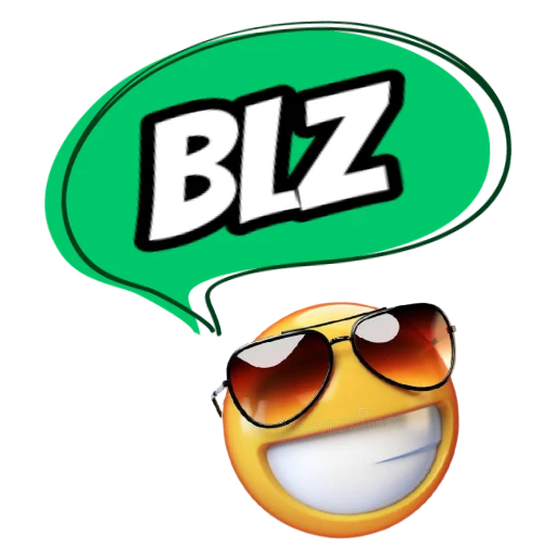 Figurinha: Emoji BLZ com óculos escuros