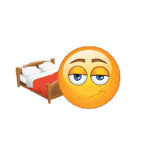 Figurinha: Emoji com sono na cama