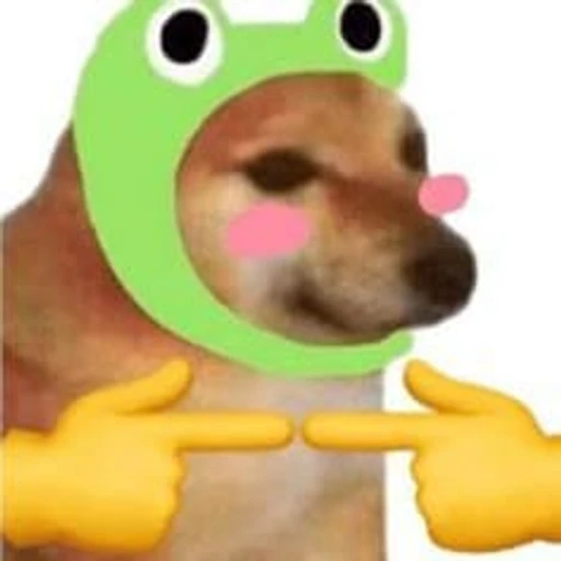 Figurinha: Cheems com gorro de sapo