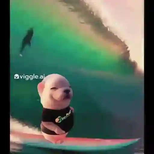 Figurinha: Cachorrinho Surfista