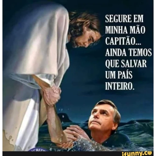 Figurinha: Jesus e Bolsonaro juntos