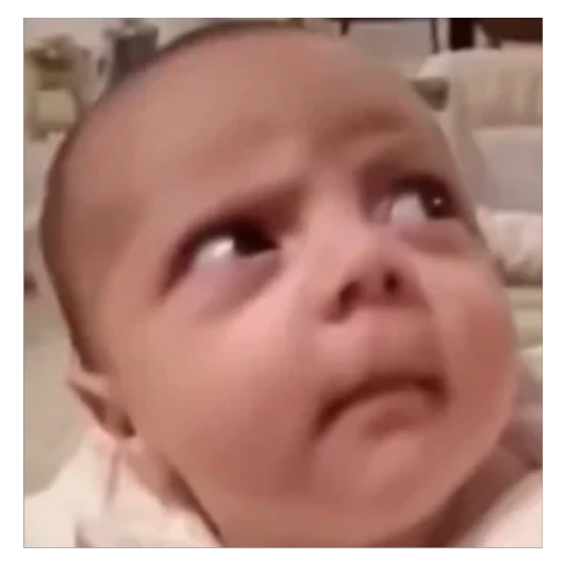 Figurinha: Bebê desconfiado