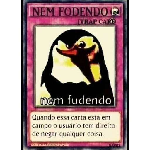 Figurinha: NEM FODENDO - Carta de Armadilha