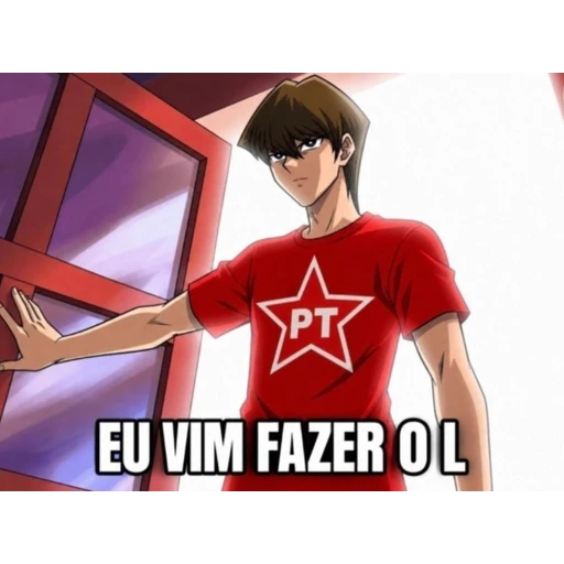 Figurinha: Kaiba fazendo o L