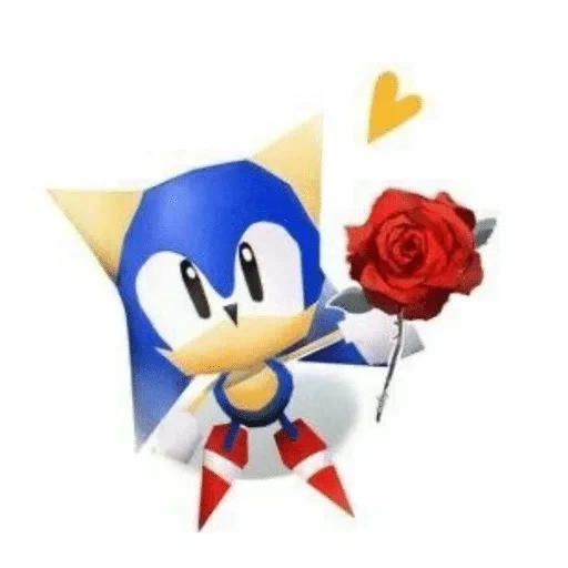 Figurinha: Sonic com uma rosa
