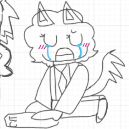 Sticker: Sad crying character