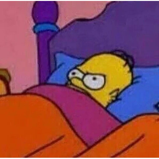 Figurinha: Homer Simpson irritado na cama