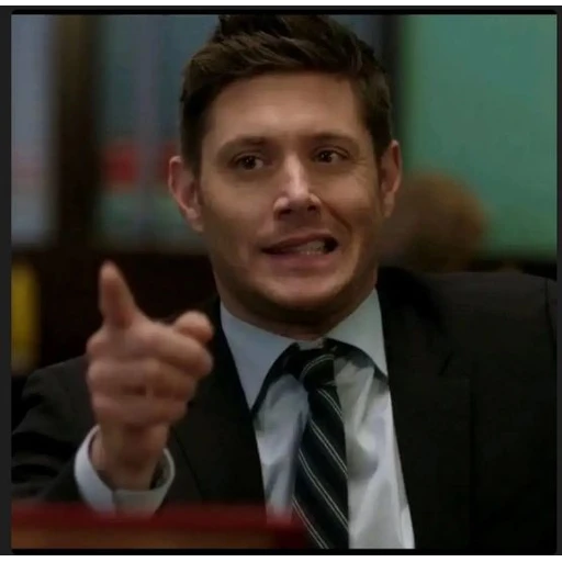 Figurinha: Dean Winchester apontando