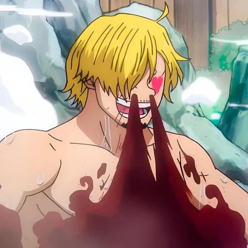 Figurinha: Sanji com corações nos olhos