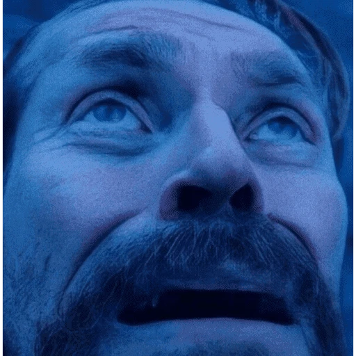 Sticker: Willem Dafoe looking up