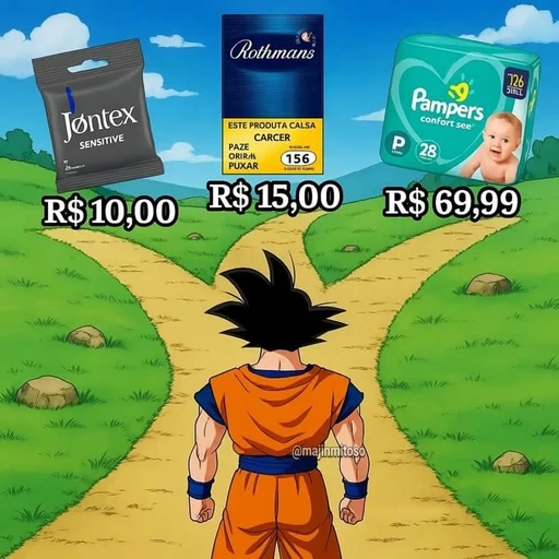 Figurinha: Goku e as escolhas da vida