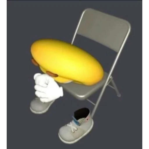 Figurinha: Emoji triste sentado na cadeira