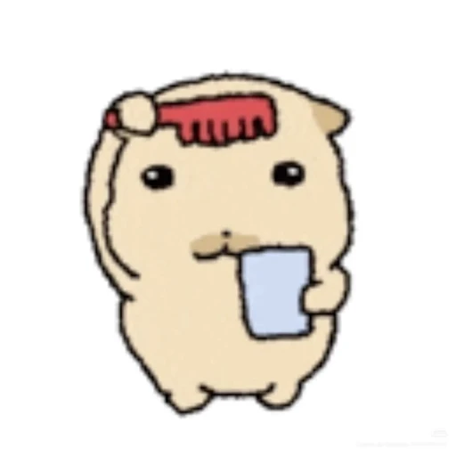 Figurinha: Hamster se arrumando