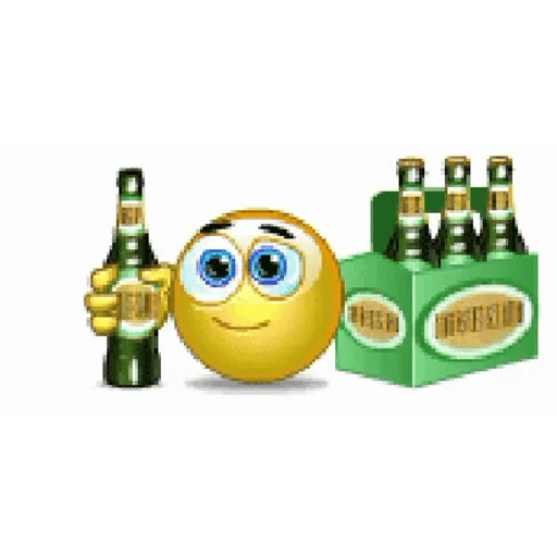 Sticker: Emoji drinking beer