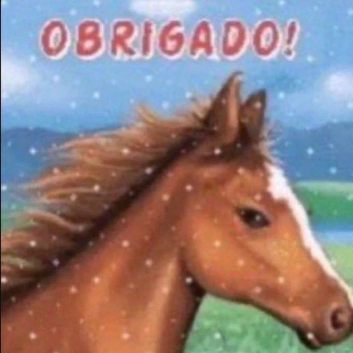 Figurinha: Obrigado! Cavalo