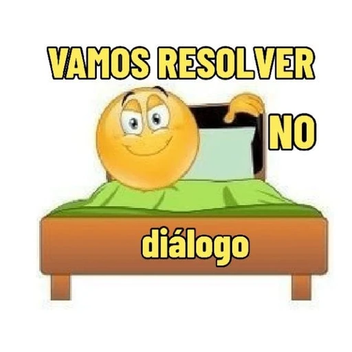 Figurinha: Vamos resolver no diálogo