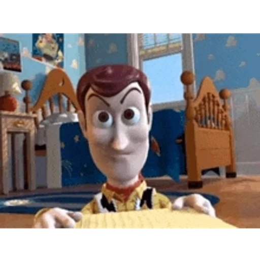 Figurinha: Woody olhando fixamente