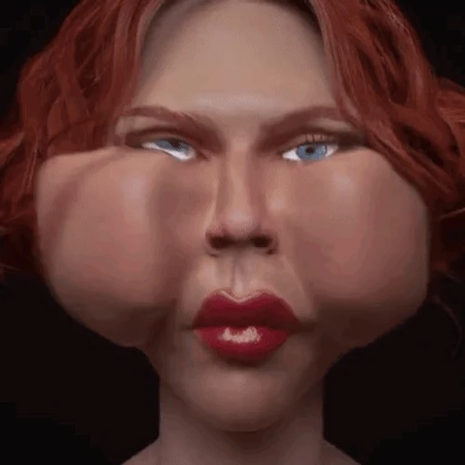 Figurinha: Scarlett Johansson com bochechas cheias