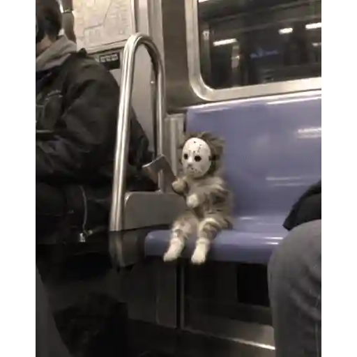 Figurinha: Gato Jason no metrô