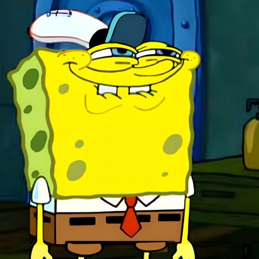 Figurinha: Bob Esponja com boné virado