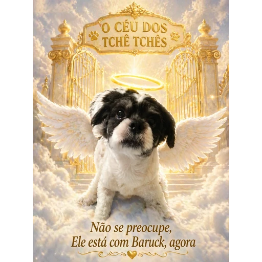 Figurinha: Cachorro no céu com Baruck