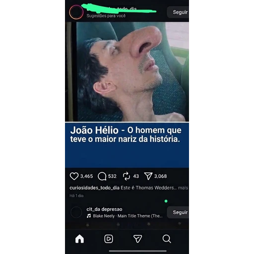 Figurinha: João Hélio e seu nariz
