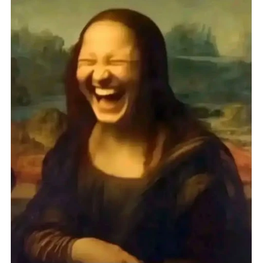 Figurinha: Mona Lisa rindo