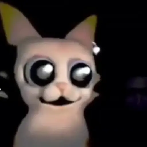 Figurinha: Gato assustador e rosto sombrio