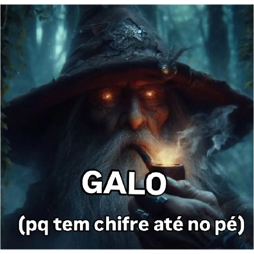 Figurinha: Galo (tem chifre até no pé)