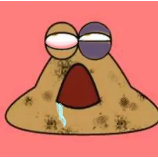 Figurinha: Pou chorando
