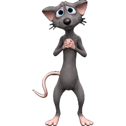 Figurinha: Ratinho assustado