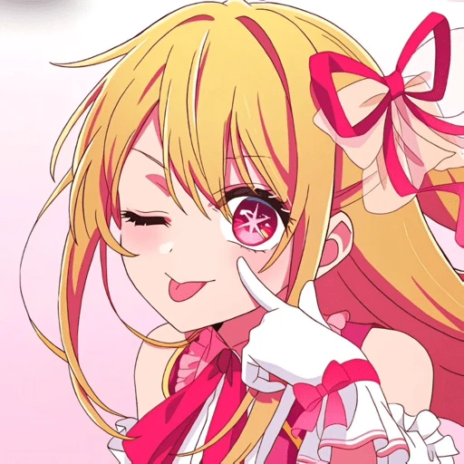 Figurinha: Anime girl fazendo biquinho com a mão