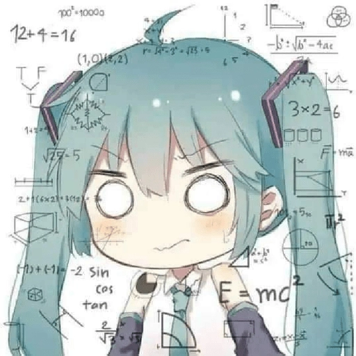 Figurinha: Garota calculando