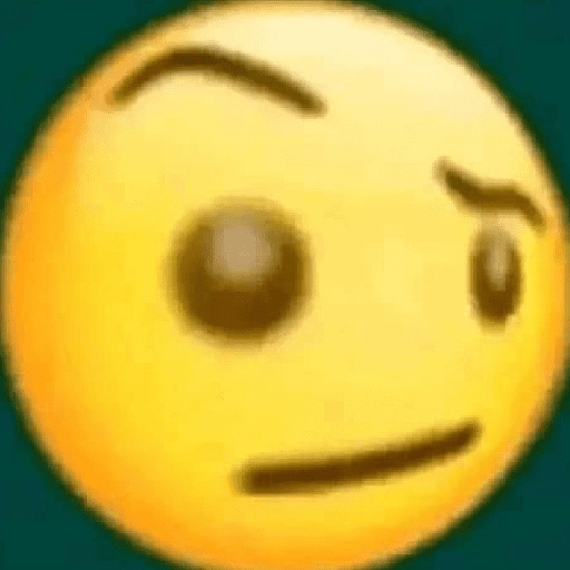 Figurinha: emoji com sobrancelha levantada